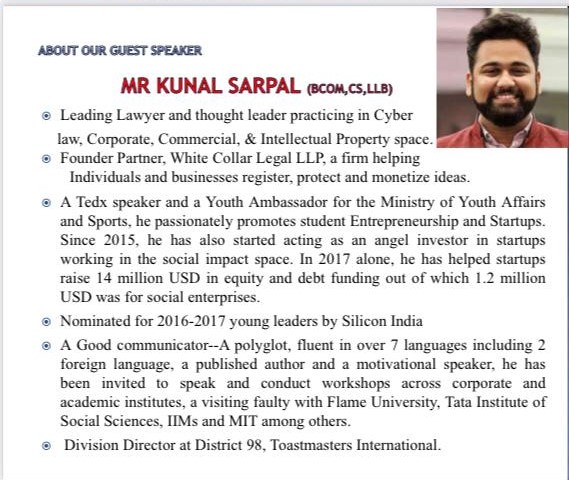 Adv CS Kunal R Sarpal Chairperson: Mr Yogesh Yawalkar